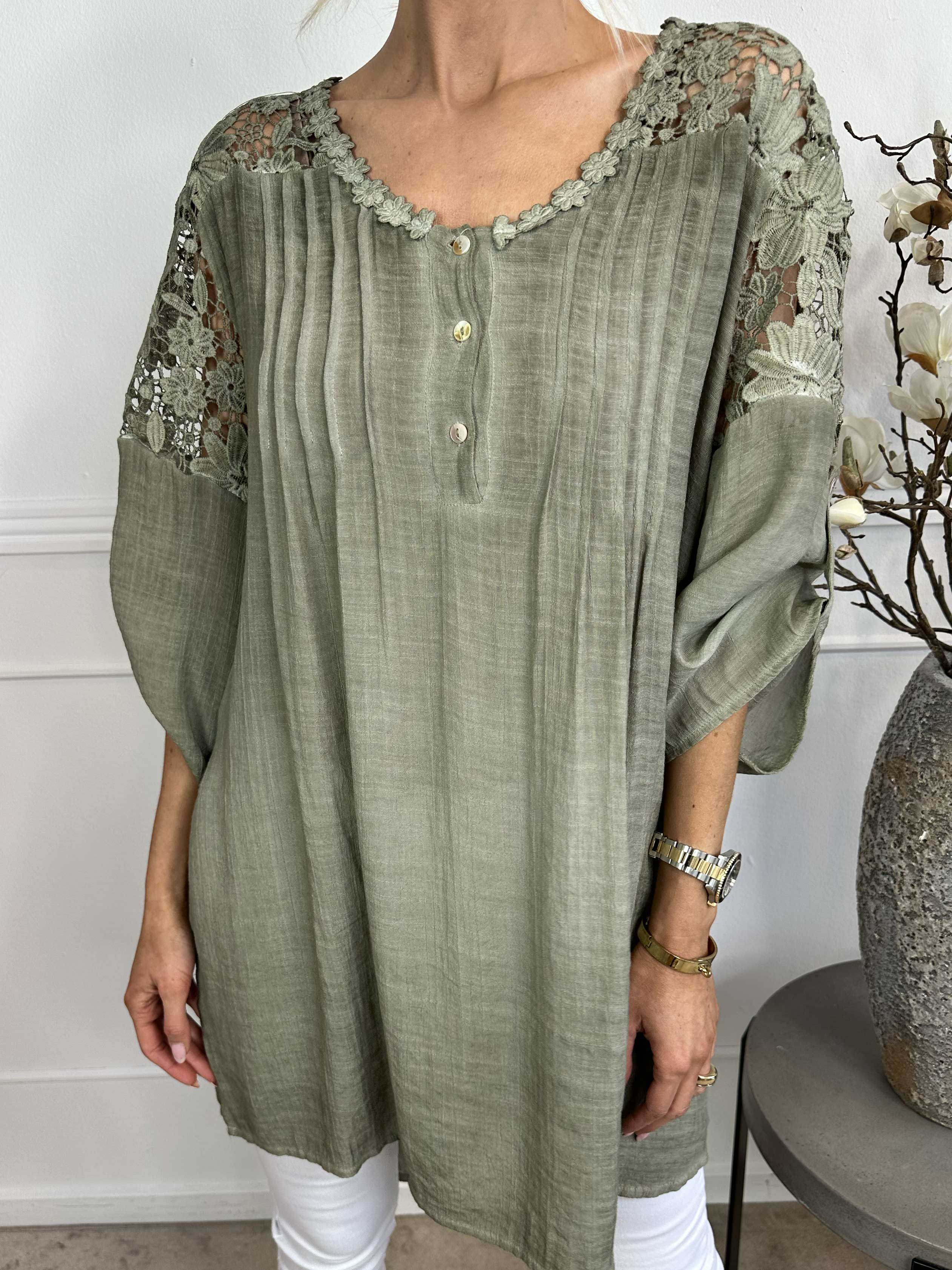 Juliette - Tunika med broderier i bomullsblandning